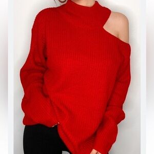 The Fifth Label Red Knit Cut Out Sweater Size 4